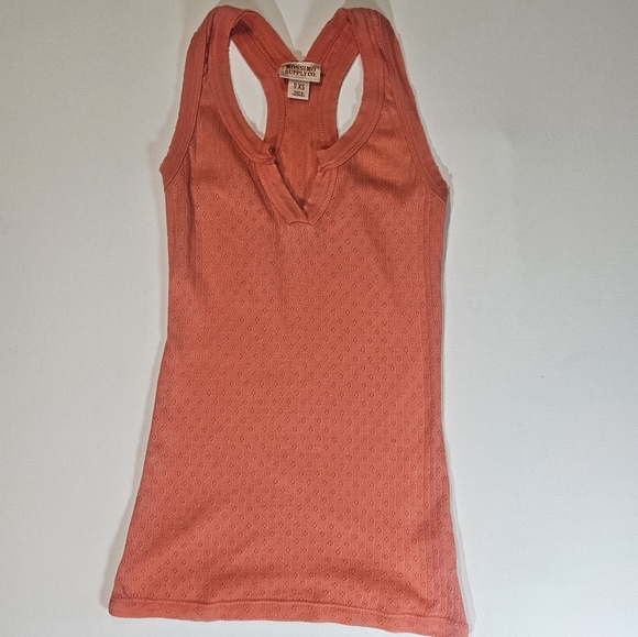 Mossimo Supply Co. Tank Top Womens XS Orange Racerback Stretchy Ribbed Y2K Style - Picture 1 of 7